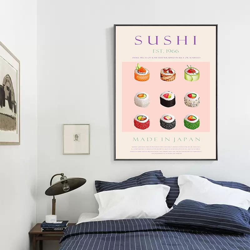 Delicious Food Sushi Pizza Coffee Print Nordic Wall Art Canvas Painting Poster For Kitchen Restaurant Home Decorative Picture