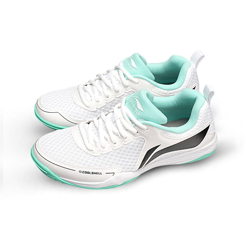 Li-Ning Comfortable Versatile Shock Absorption Breathable Non-Slip Low-Top Training Shoes Unisex sneaker White Green APTU005-2