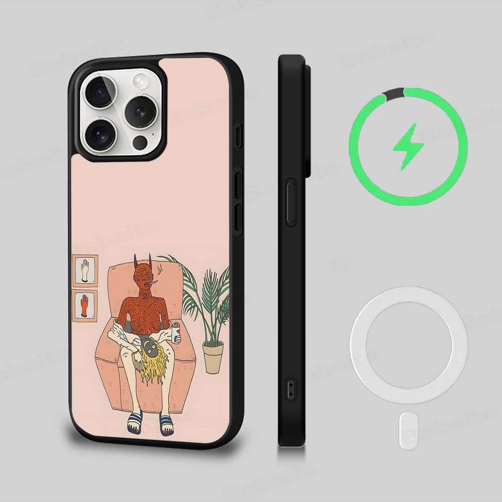 Polly Nor Print Magnetic Phone Case For IPhone 17 Pro Max 16 15 14 Plus 13 12 11 Pro Max For Magsafe Cover