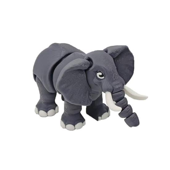 

3D-печатная фигурка слона с подвижными суставами, имитация слона, животное для снятия стресса, игрушка-фиджет, украшение для дома, офиса, рабочего стола Elephant