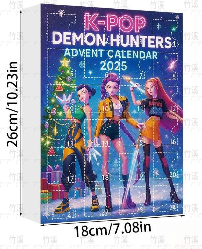 Kpop Demon Hunters Advent Calendar - Huntrix Rumi Mira Zoey SAJA Derpy Tiger Christmas & New Year Decor Toys Gifts
