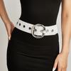Fashion Color Solid Large Metal Buckle Decoration Women Casual Belt Wide