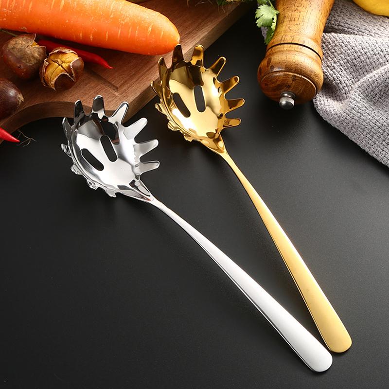 Spoon Multifunctional Noodle Spoon Food Strainers Stainless Steel Spaghetti Server Pasta Colander Ladle Noodle Strainer Tool