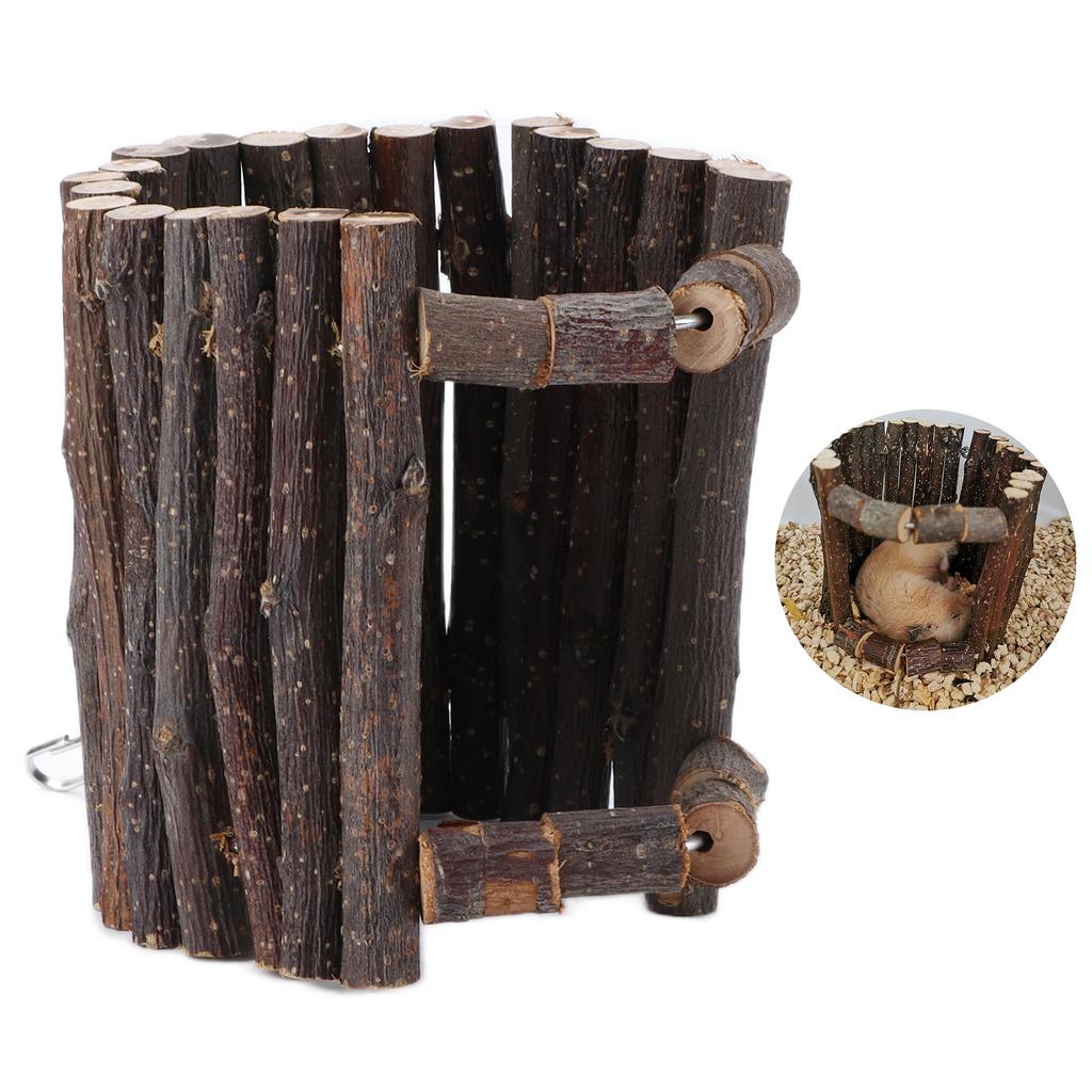Pet Hideout Flexible Small Animal Wooden Fence Hideout for Hamsters Rats Gerbils
