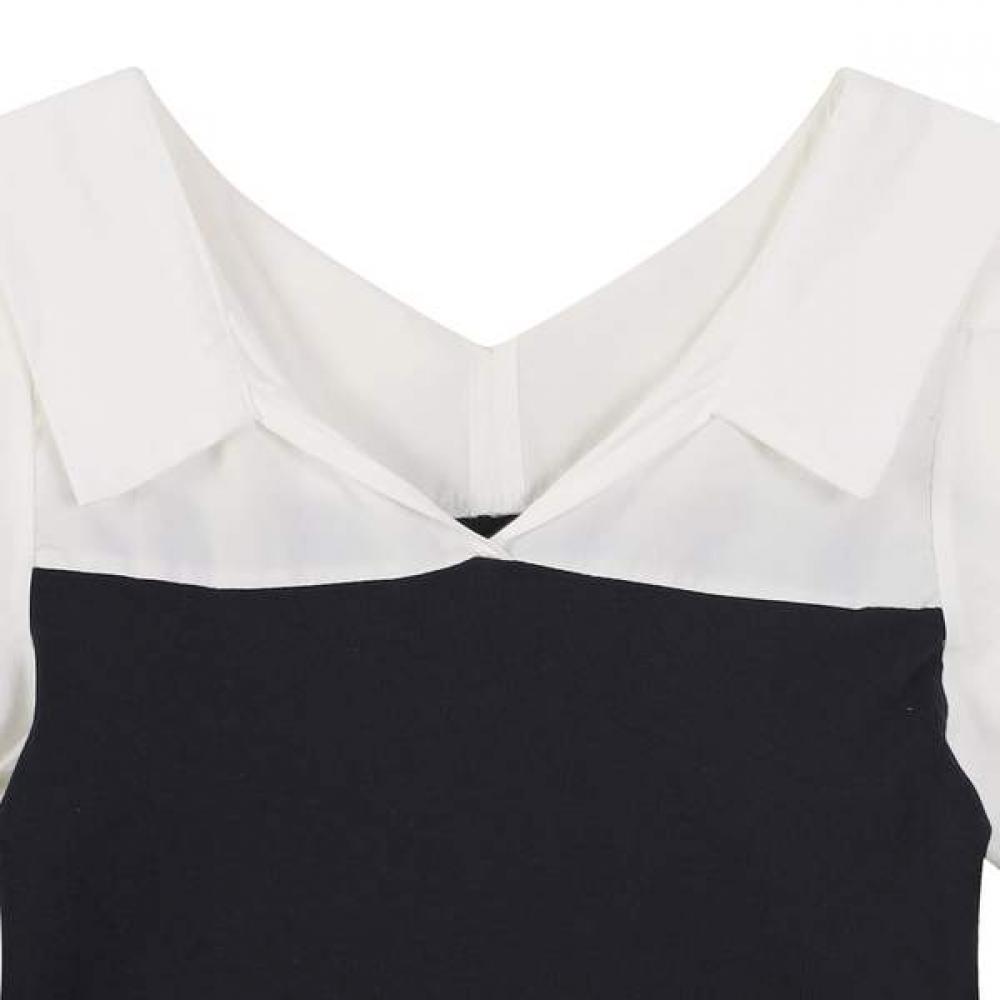 LAP Open Collar Color Puff Blouse As2wb420