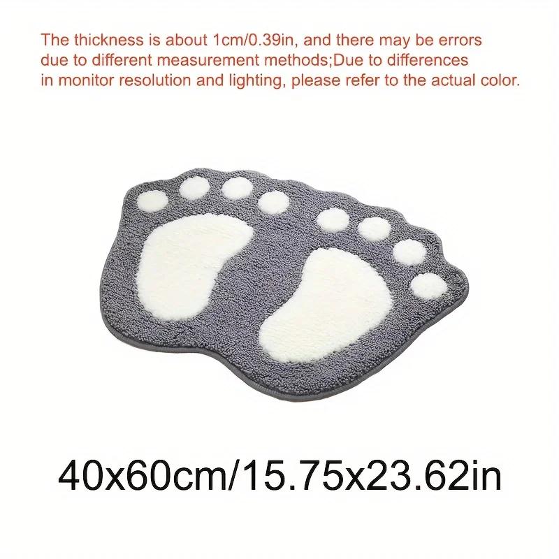 Cute Footprints Big Feet Bath Mats Pads Cartoon Style Toilet Non-slip Rug for Bathroom Carpet Bath Mats Foot Print Rug
