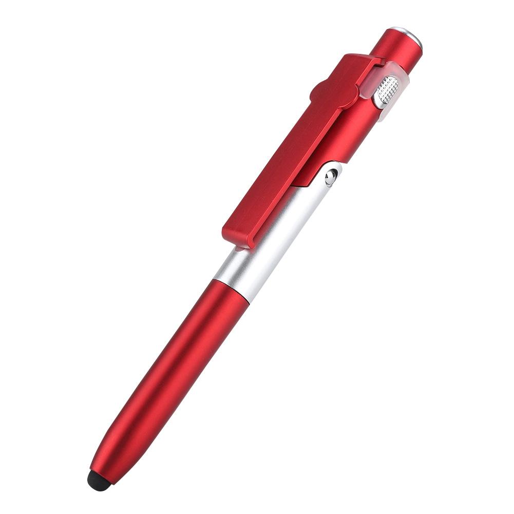 4 In 1 Touch Screen Capacitive Ballpoint Pens With LED Light For Tablet(Red)