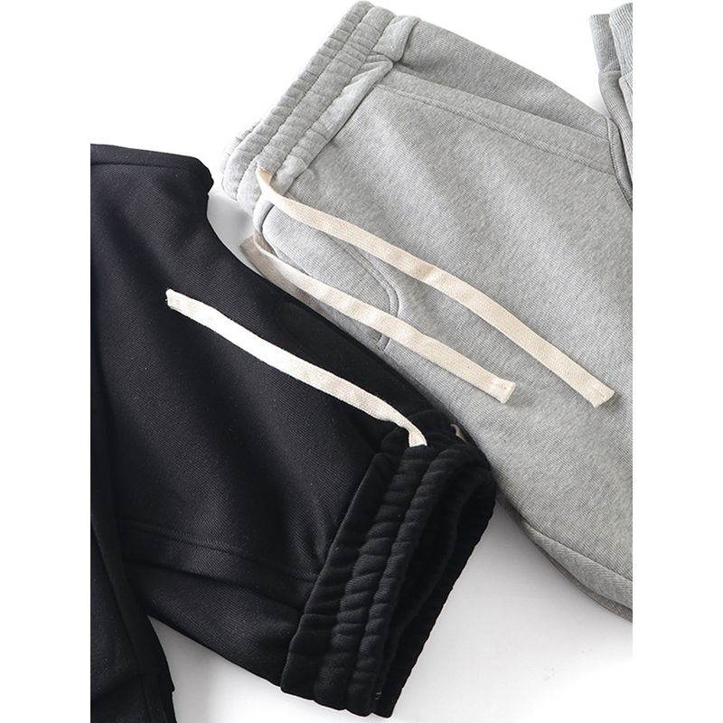 Heavy Drape Fleece-lined Thickened Gray Sports Sweatpants Men's Autumn and Winter Casual Pants Ankle-Tied Pants Foreign Trade Men's Trousers