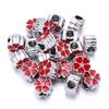 5pcs/lot Alloy Big Hole Beads Colorful Five Petal Flower Loose Bead For DIY Exquisite Bracelet Necklace Jewelry Making Wholesale