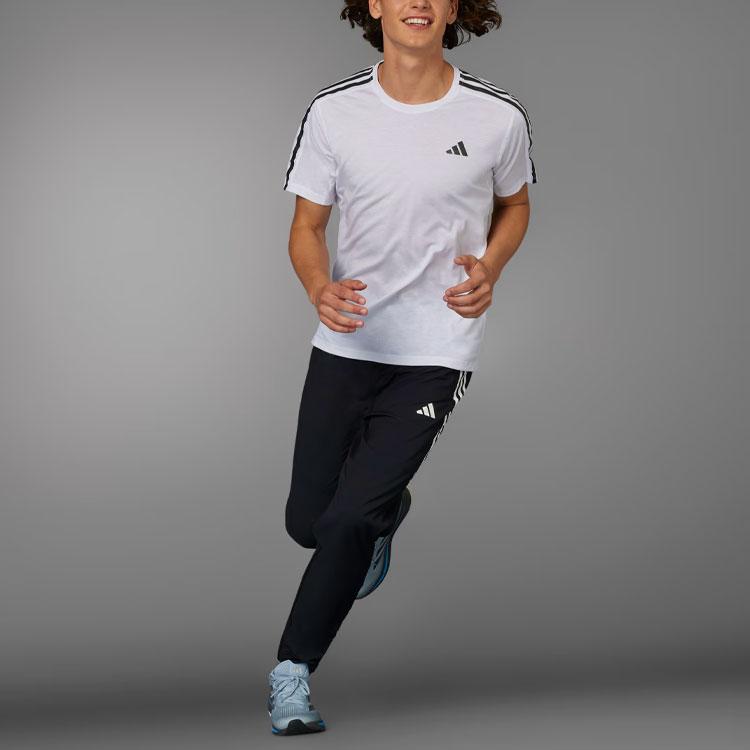 Adidas Own The Run 3-Stripes Joggers Retro Sport Color Block Tapered Knit Pants Men Joggers Black IK4982