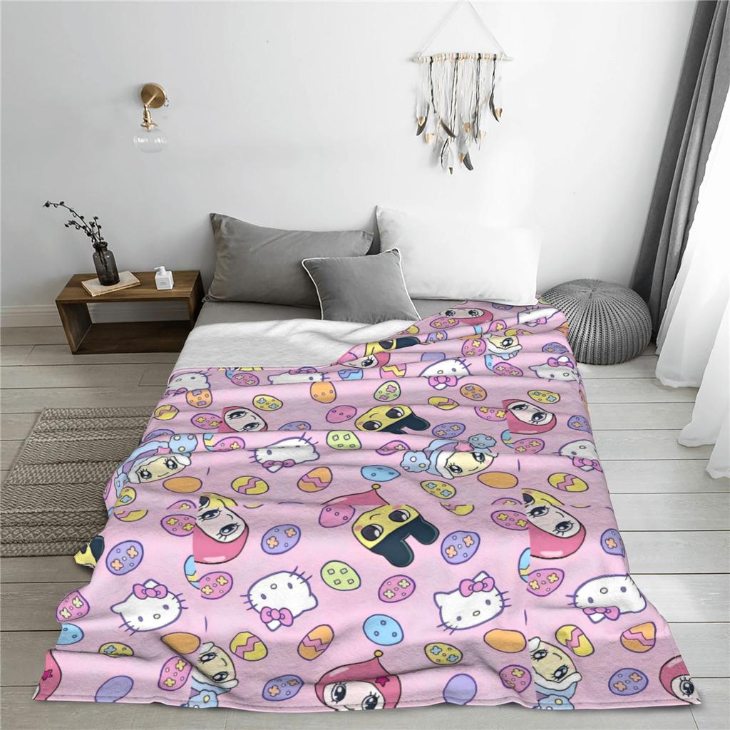 Japanese Tamagotchis Super Warm Blanket  Kids Adult Plush Throw Blanket Novelty Couch Chair Flannel Bedspread Sofa Bed Cover