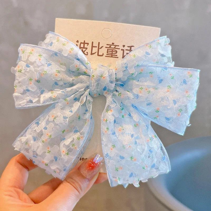 1PCS Lovely Fresh Floral Bow Kids Hairpins Children Headwear Baby Hair Clips Girl Hair Accessories Elastic Hair Bands