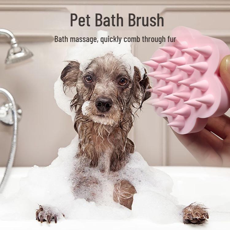 

Bionic Silicone Automatic Pet Milk Feeder & Water Bowl with Breast Pumping Nipple Attachment Pet Bath Brush білий