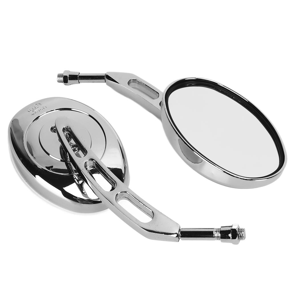 2pcs 10mm Motorcycle Rear View Side Mirror Left Right Clear Vision Universal Chrome Replacement for Suzuki