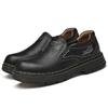 Mode Vintage Stil Herren Echtleder Slipper Weiche Gummi Herren Freizeitschuhe Rutschfest Freizeitspaziergang Schuhe Klassische Outdoor Fahrschuhe