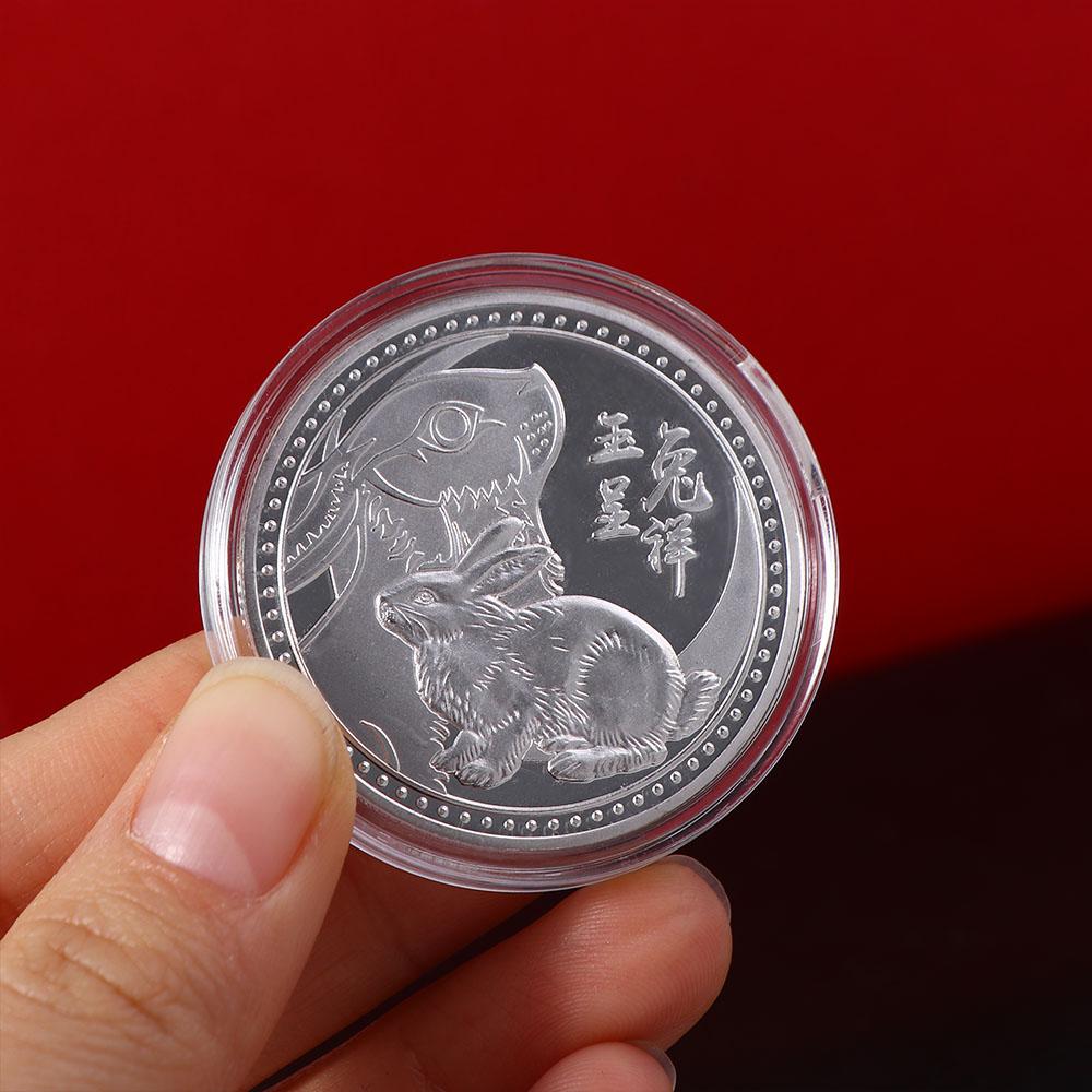 Rabbit Mascot for Wealth and Luck Twelve Zodiac Commemorative Coin Collectible Rabbit Coin Souvenir