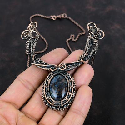 Pietersite Necklace Copper Wire Wrapped Necklace Pietersite Jewelry Gemstone Necklace Handmade Copper Jewelry Women Necklace Engagement Gift
