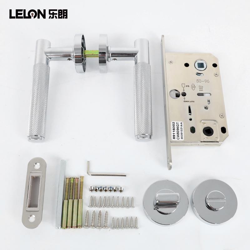 American Style Knurled Door Lock Set for Bedroom and Bathroom Doors