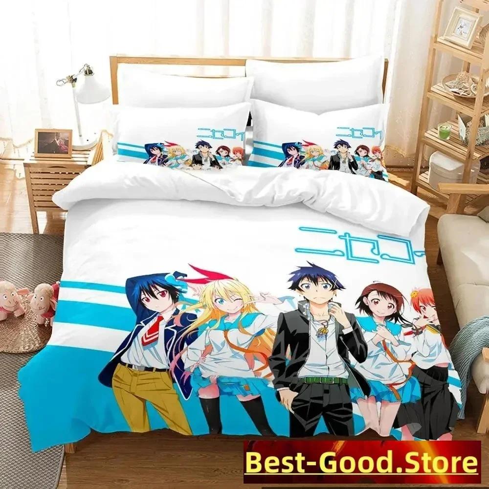 

Comforter 3D Anime Nisekoi False Love Bedding Set Printed With Bed Single Double Queen Super King Size Boys Adult Comforter (quilt)-EU Single(135*200cm)3pcs
