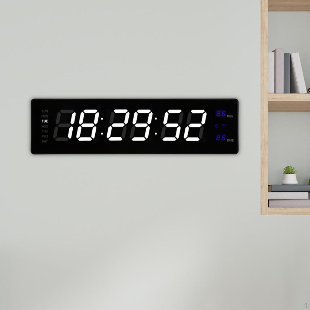 Contemporary LED Wall Clock with Large Digital Display for Stylish Home Decor