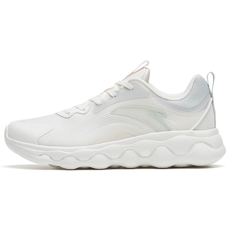 New Anta Sheepskin Slip Resistant, Abrasion Resistant, Lightweight, Rebound Low Top Running Shoes Women's White Green 122245574-2