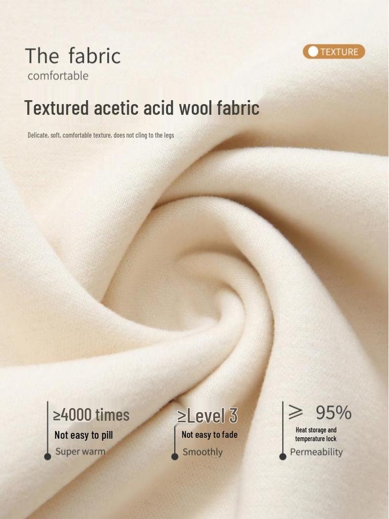 Coffee-Colored Wool-Blend Wide-Leg Velvet Pants for Women - 2025 Autumn/Winter Collection.