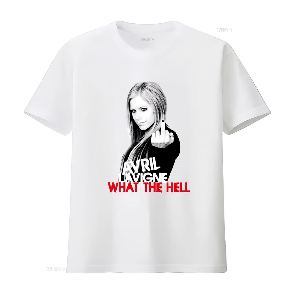 Avril Lavigne What The Hell T-Shirt Kanadische Sängerin Inspiriertes Design für Fans vintage gewaschen Grafik Streetwear Designer Kleidung
