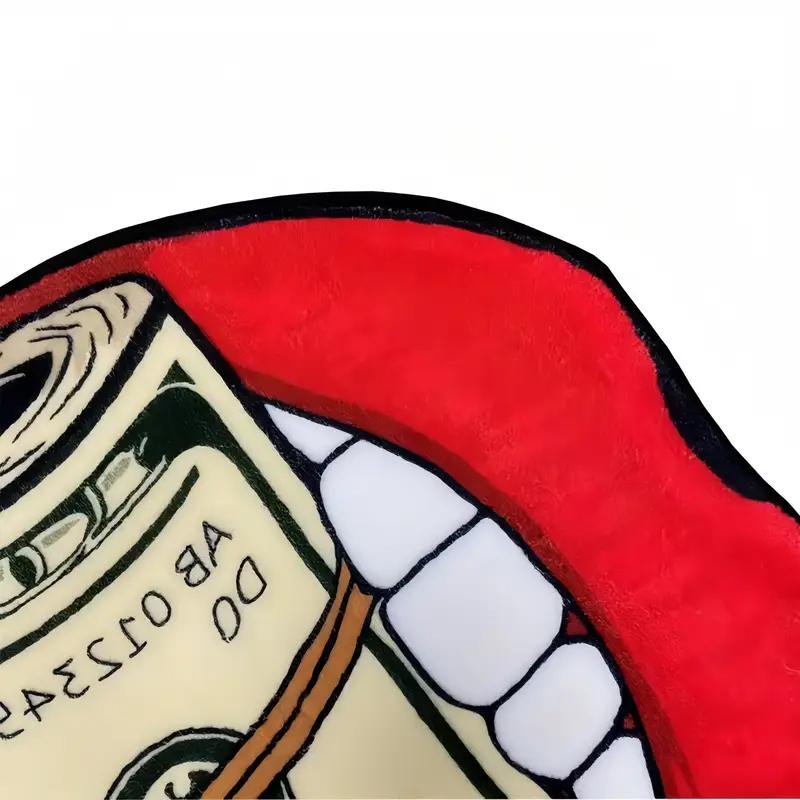 Flame Red Lips Banknote Rug, Soft And Machine-Washable Home Decor, Indoor Entrance Doormat, Bedroom Decorative Floor Mat