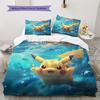 Pikachu Pokémon Pattern Bedding Home Decoration Birthday Gift (1 * Duvet Cover + 2 * Pillowcase, Without Core)