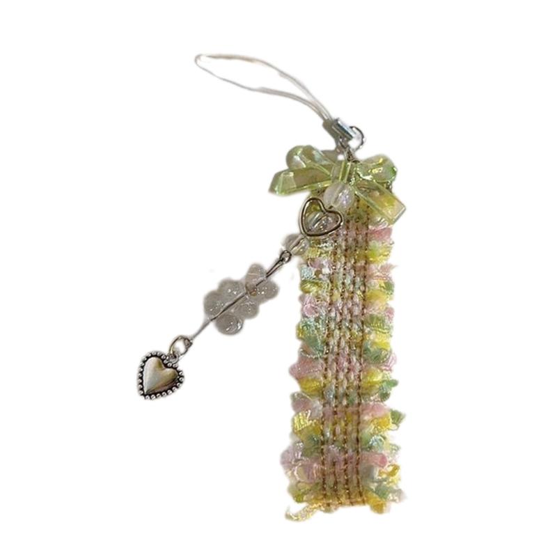 Delicate Handmade Acrylic Bead Keychain Fashion forward Acrylic Bead Keyring Elegant Handmade Phone Straps Chain Charm 1