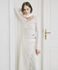 Nigaennikol Wrinkle Layered Wrap Skirt Pants_Ivory