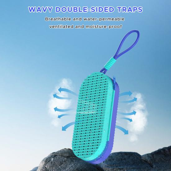 Swim Goggles Case Silicone Protective Case with Drain Hole for Swimming Goggles Zipper Eyeglasses Storage Bag