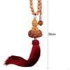 Lotus Beaded Car Pendant Rear View Mirror Statue, Wooden Sculpture Hanging Decoration