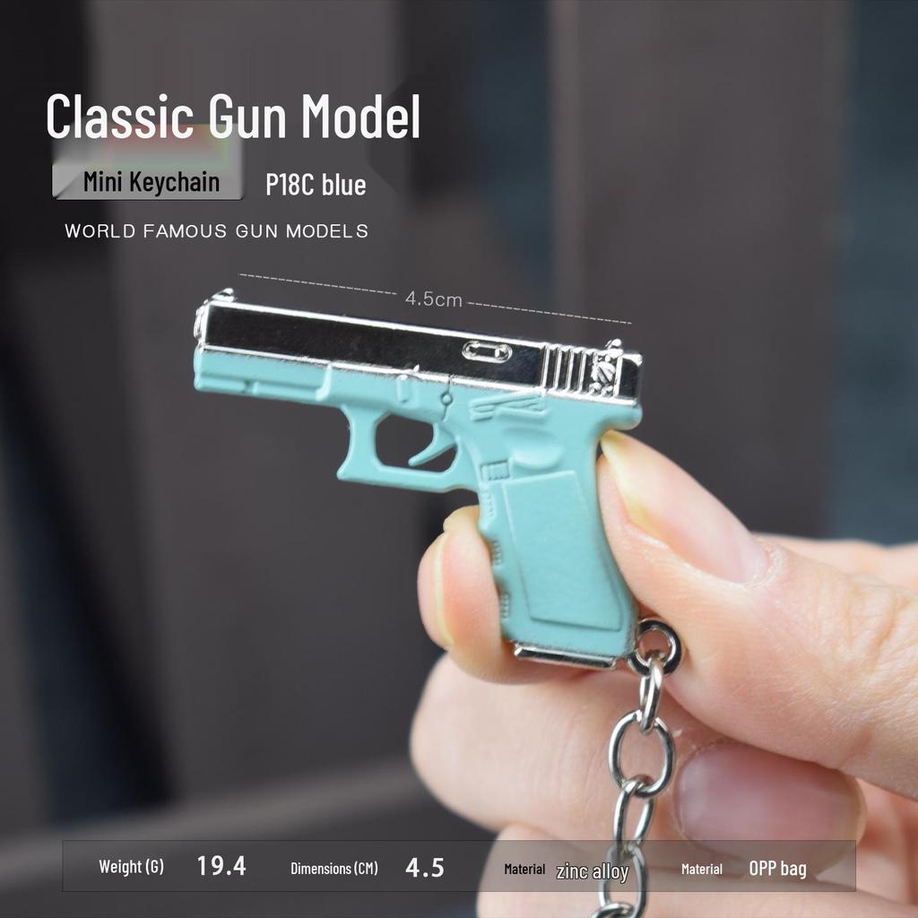 PUBG Mini P18C P92 Desert Eagle P1911 Modello Giocattolo in Metallo Lega Portachiavi Ornamento