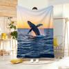 Anime Whale Throw Lightweight G Flannel Blanket Soft Skinfriendly for Summer Cooling