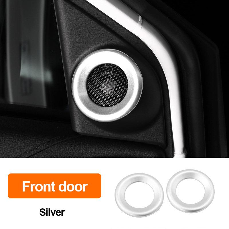 For Honda CR-V CRV 2017-    Hybrid Car A Pillar Triangle Rear Door Audio Stereo Speaker Bezel Covers Accessories Front Silver