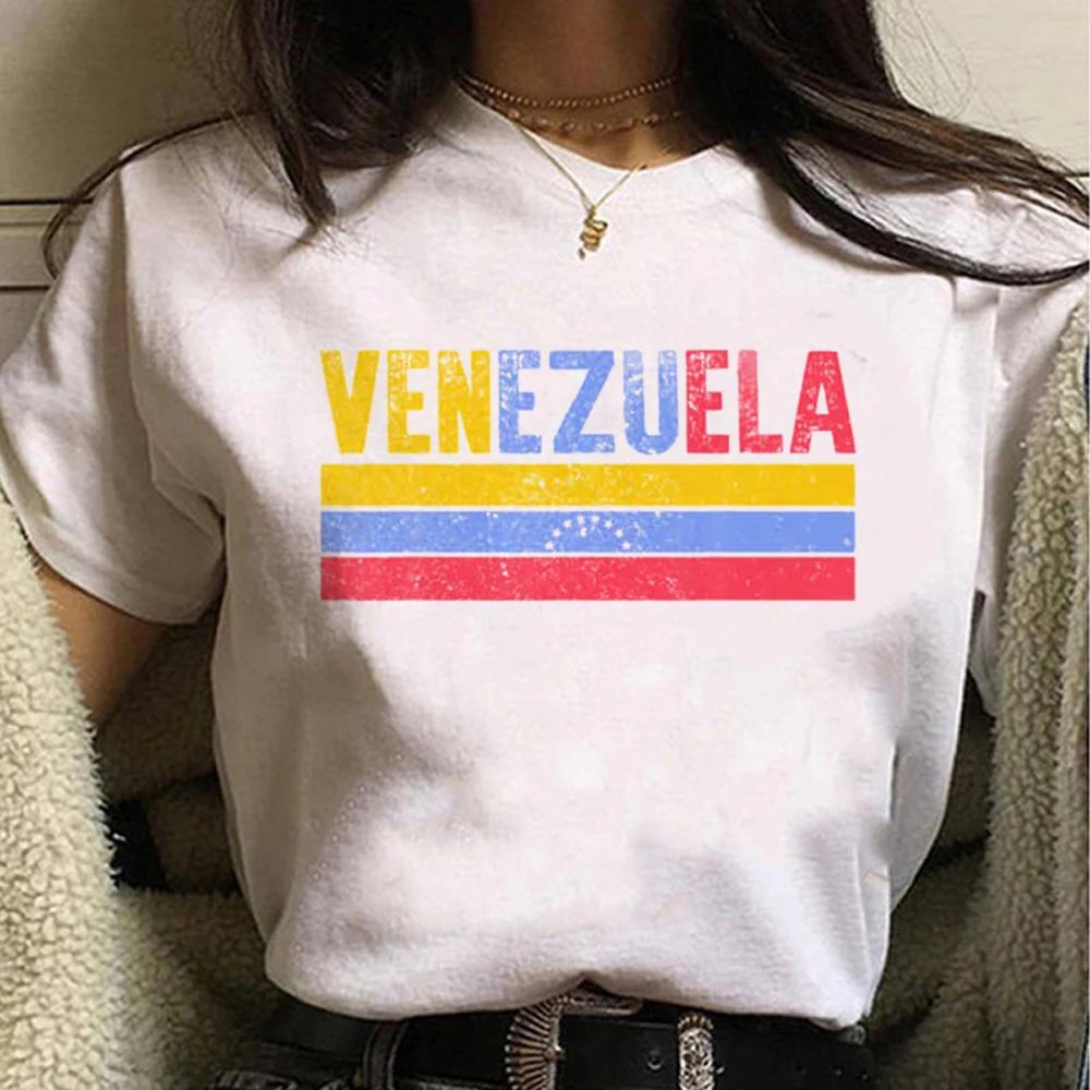 Venezuela T-Shirt Damen Designer Streetwear Y2K T-Shirt Mädchen Streetwear Kleidung
