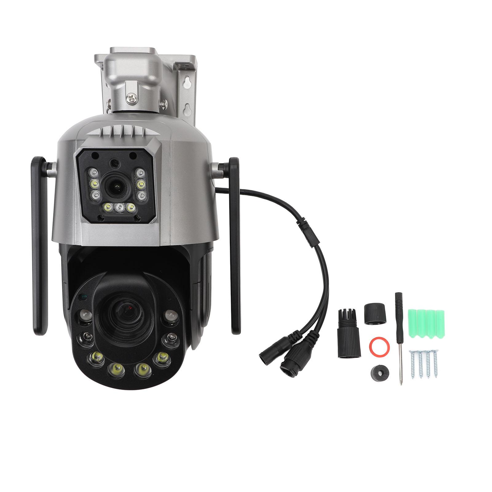 

Камера безпеки з подвійним об єктивом WiFi PTZ Виявлення руху Нічне бачення Двосторонній звук Бездротова EU Plug