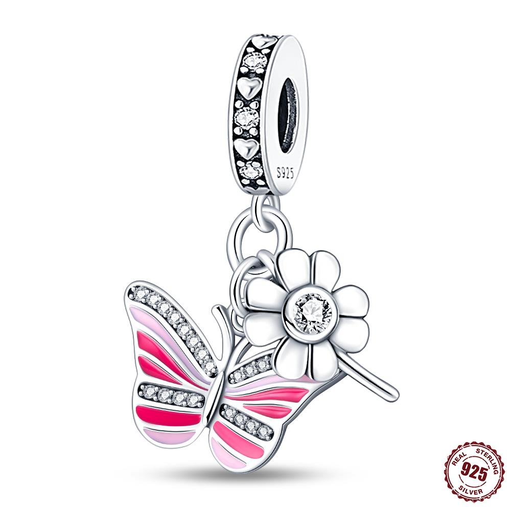 Breloque Thème Papillon Breloques Cuivre 24 Designs Pendentifs Papillon Compatible Avec Authentiques Bracelets Fins Bijoux Femme Cadeaux