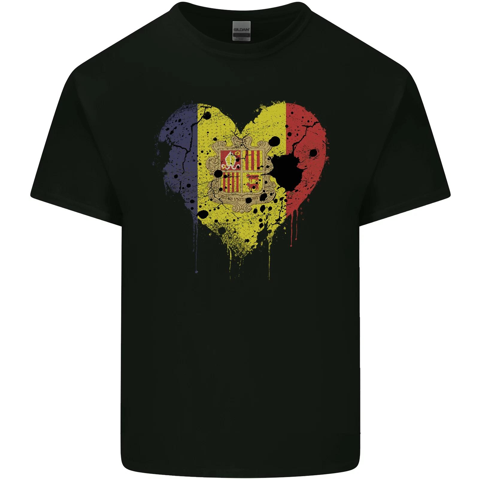 Love Andorra Flag Andorran Day Football Kids T-Shirt Childrens 3XL
