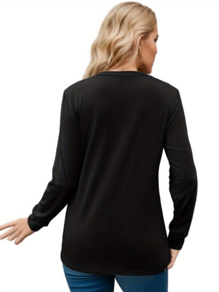 Casual Pleated V Neck Long Sleeve Blouses for Women Spring Summer