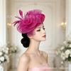 European and American Imitation Hemp Yarn Feather Top Hat Bride Wedding Dress Headgear Tea Party Dance Hairpin Headband