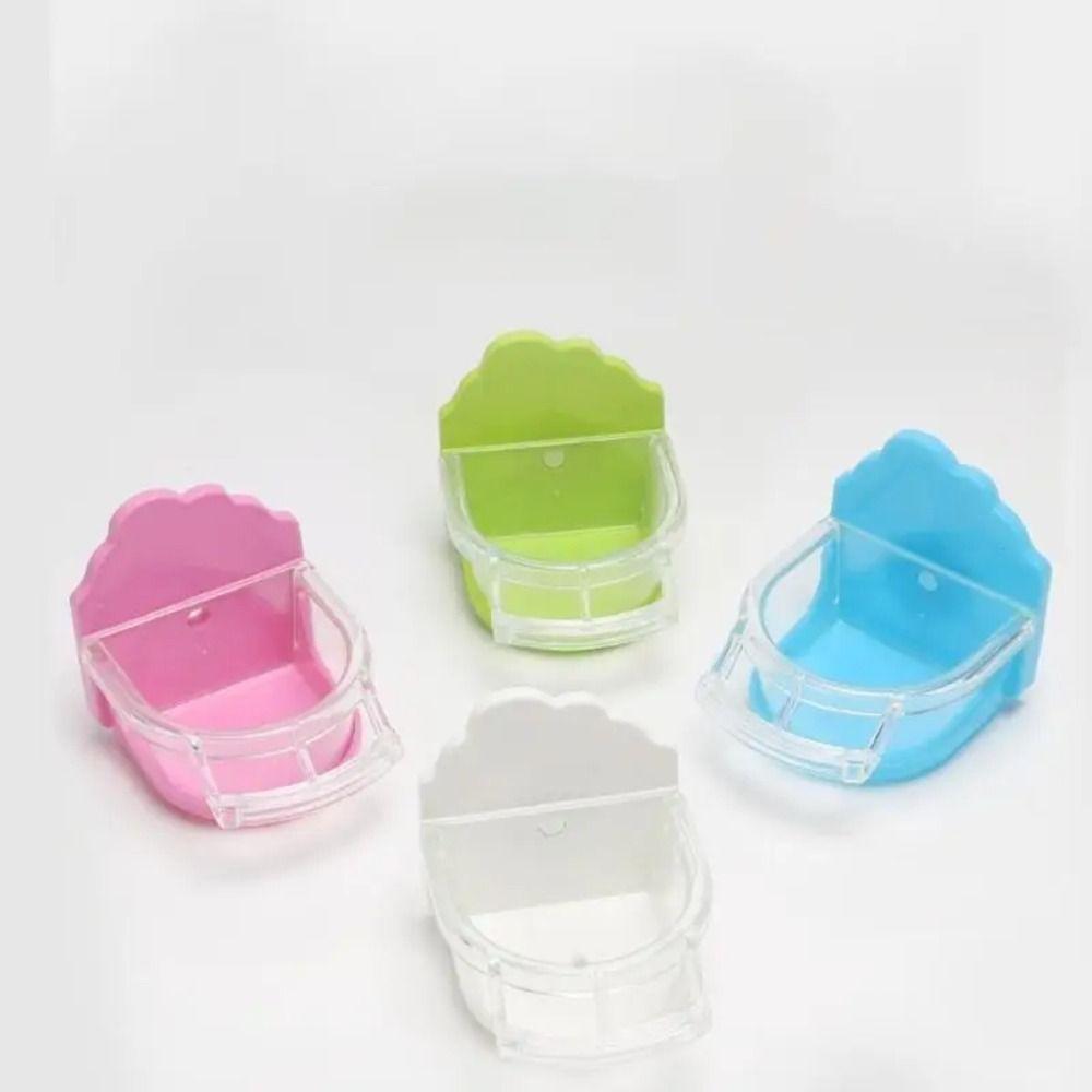 Transparent Cage Mount Bird Feeder Parrot Food Container for Conures Lovebirds Finches