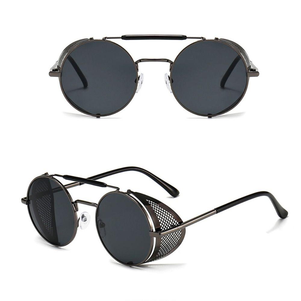 Anti-UV 400 Metal Frame Sunglasses Eye Protection Black Shades Glasses  for women men