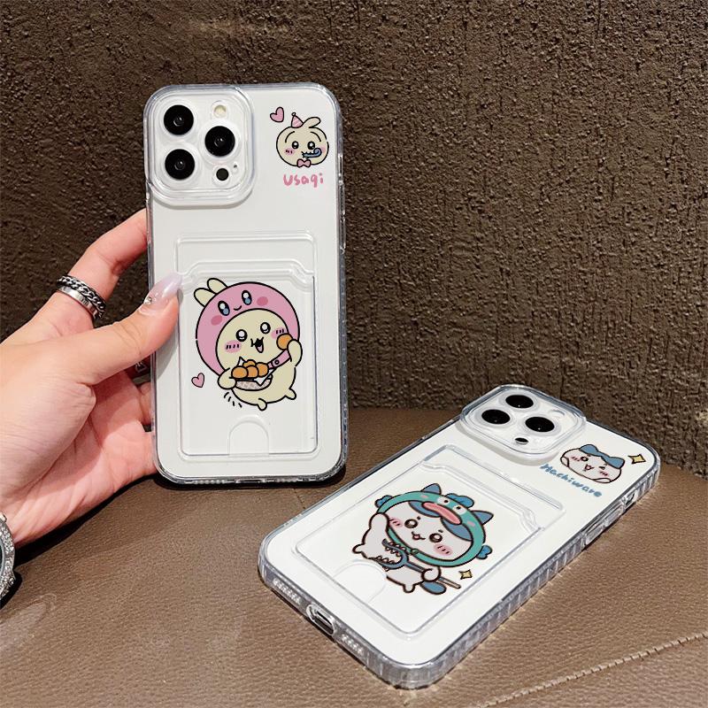 Card Slot Holder Silicone Wallet Pocket Case For Xiaomi Redmi Note 12 13 Reno 12F 13F 14F Samsung S23 S24 S25 Infinix Note 30 Cover Clear Phone Bumper