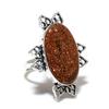 Pierre Gemme Pierre de Soleil Rouge Fait Main Bijou Argent Sterling 925 Bague Ajustable SU-9999