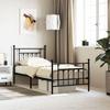 VidaXL Metal Bed Frame with Headboard-Footboard Black 90x200 Cm 353548