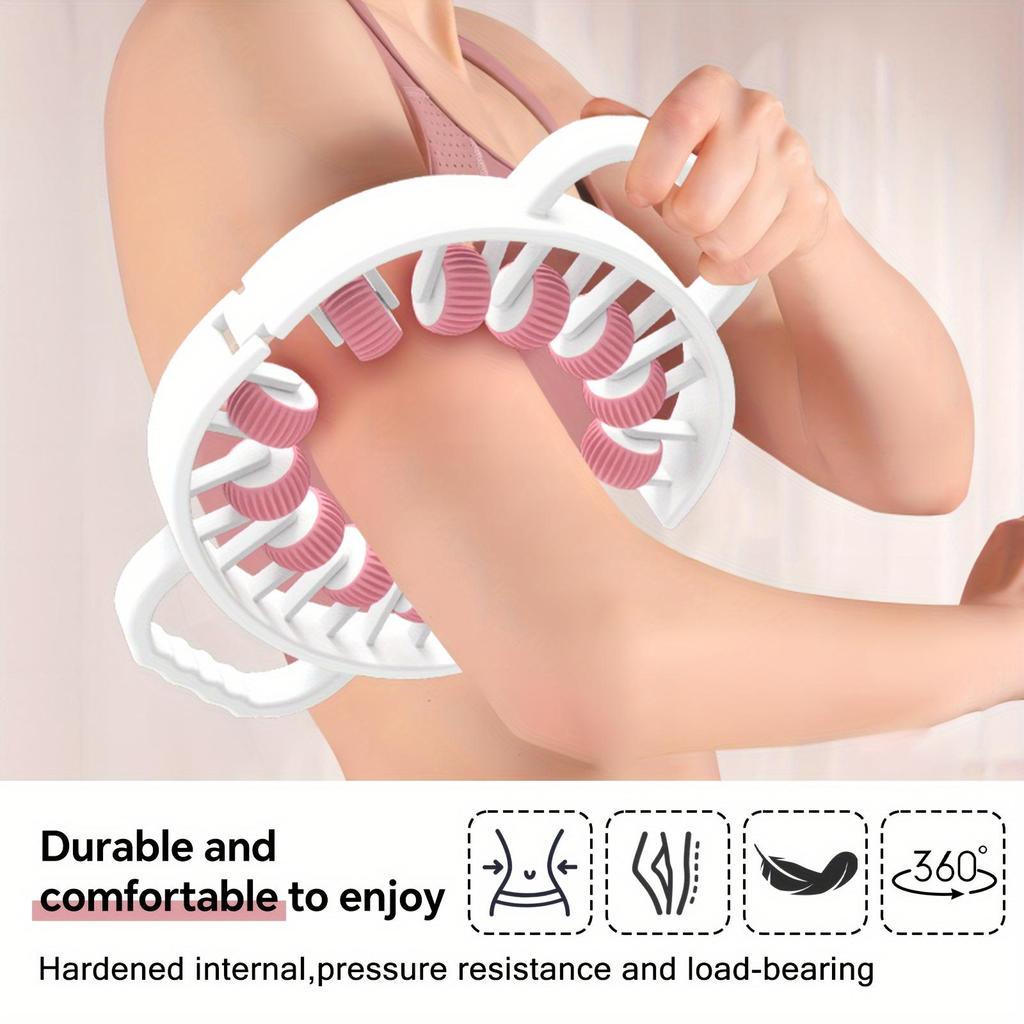360 Degree Muscle Roller 12 Wheel Ring Leg Massager for Calves Legs Arms Plastic Fascia Roll On Fat Burner Cellulite Remover Body Shaper