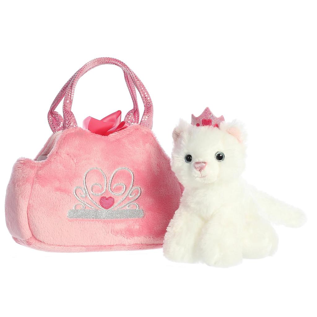 Authentic Aurora World Princess Cat Plush Toy with Cute Pink Bag.