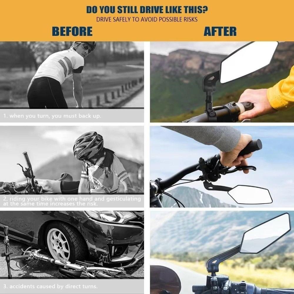 Wide Angle Bicycle Rear View Mirror Adjustable Handlebar Mirror Upgrade Bike Mirror Scooter